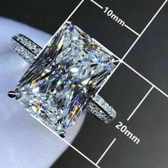 NEW Gorgeous 925 Silver Ring Wedding Engagement - Picture 4 of 11